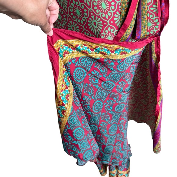 Impressions Vibrant Patterned Silk Reversible Skirt - Picture 2 of 8